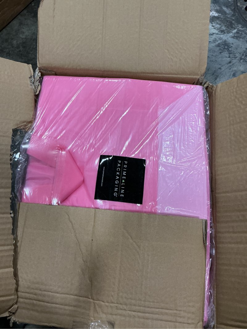 Condition photo showing Good Condition for prime line packaging plastic gift bags, frosted pink gift bags large with handles for small business, shopping, grocery, boutique, retail supplies, bulk, 16x6x12, 100 pack 16x6x12 inch 100