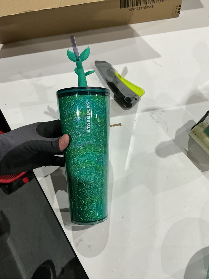 Condition photo showing New/Like New for 2025 starbucks siren mermaid iridescent teal cold cup