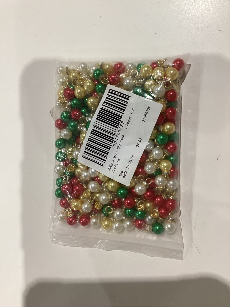 Condition photo showing Good Condition for DECHOUS 200Pcs Christmas Mini Balls Ornaments: Multicolor Imitation Pearl Miniature Christmas Tree Ornaments Balls for Small Tree, Xmas Decor, Holiday Party, DIY Crafts