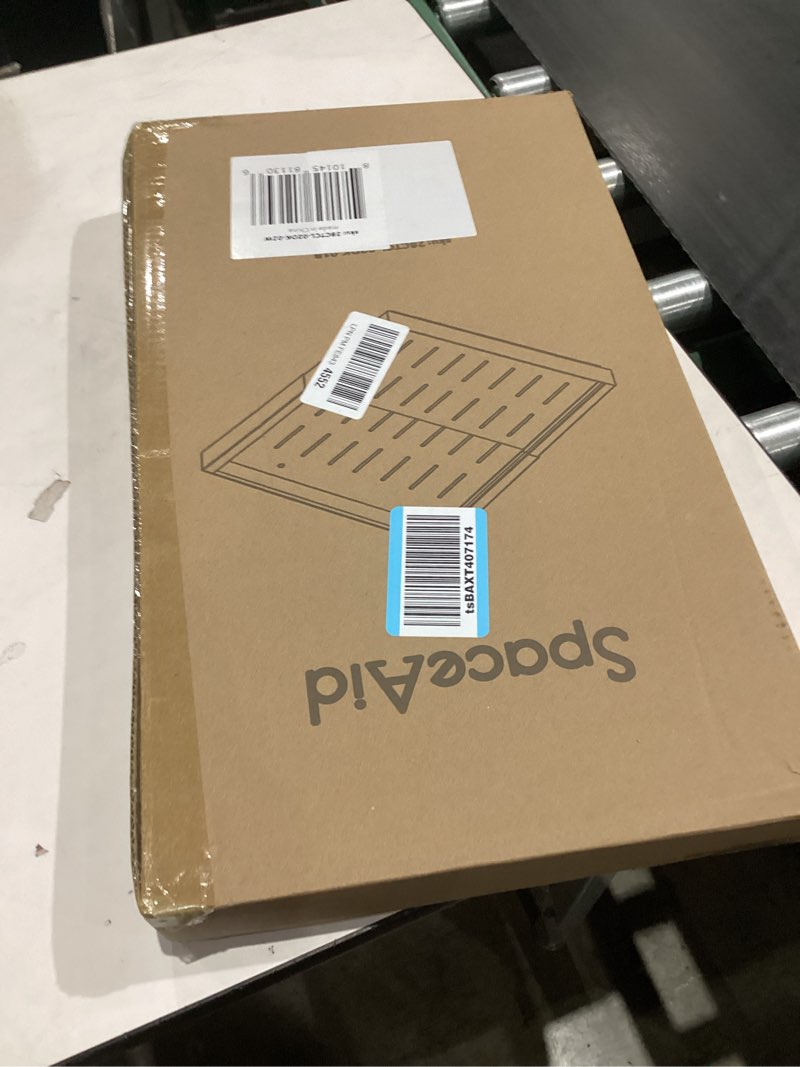 Condition photo showing New/Like New for SpaceAid Pull Out Cabinet Organizer, 1 Pack Expandable 11.8"-19.6" (Need to Pull to Widen) Heavy Duty Pull-Out Drawer with Adhesive Tape for Kitchen Storage Cabinets (White, 21" Deep) 21" Deep White-(1pcs)