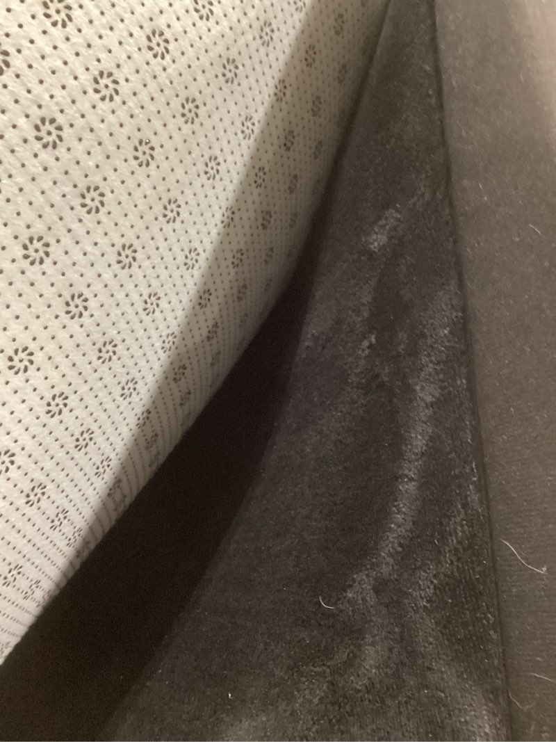 Condition photo showing Good Condition for maxyoyo black coral velvet area rug, thick japanese tatami mat living room carpet with non-slip backing, large solid color mat for bedroom dormitory yoga, 78 by 78 inch black 78"x 78"