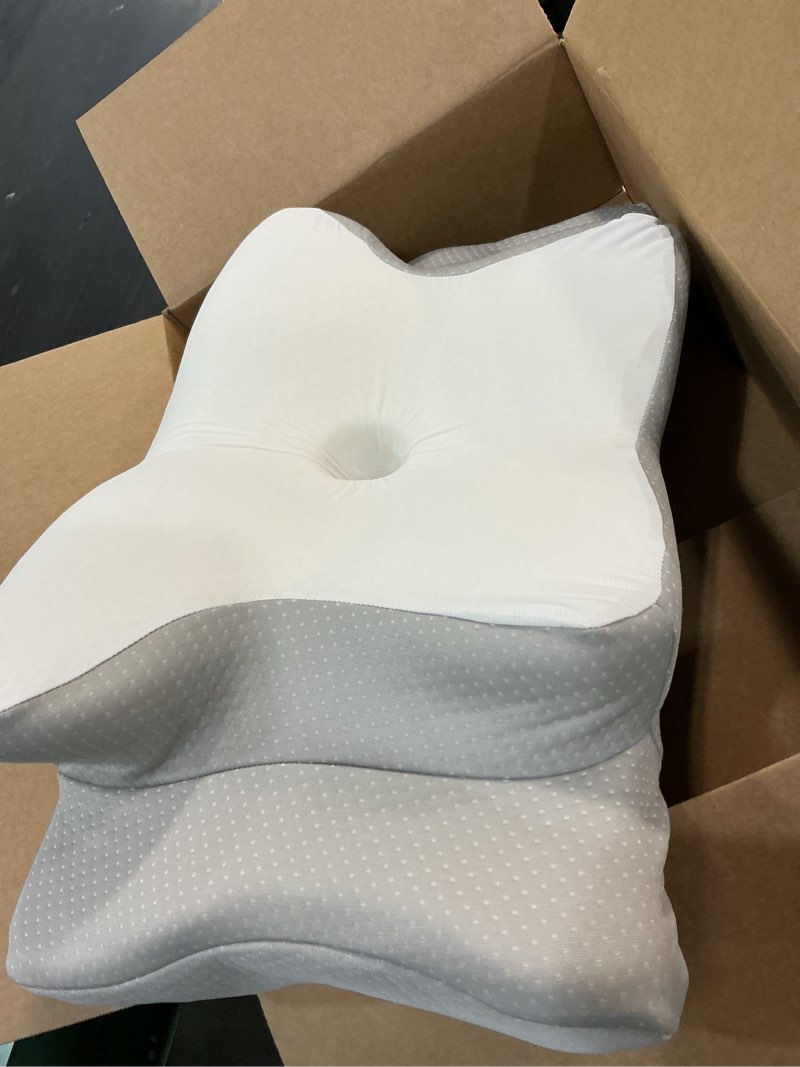 Condition photo showing Good Condition for cozyplayer true cooling cervical neck pillow for pain relief, ergonomic side sleeper pillow for neck support, odorless orthopedic contour memory foam pillows, bed pillow for back stomach sleeper