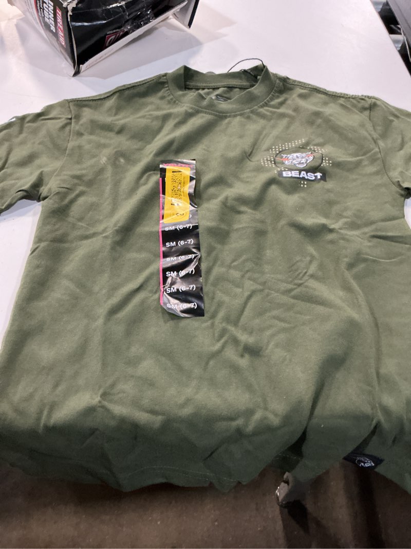 Condition photo showing As Is for youth 8 bit camo tee size ys 