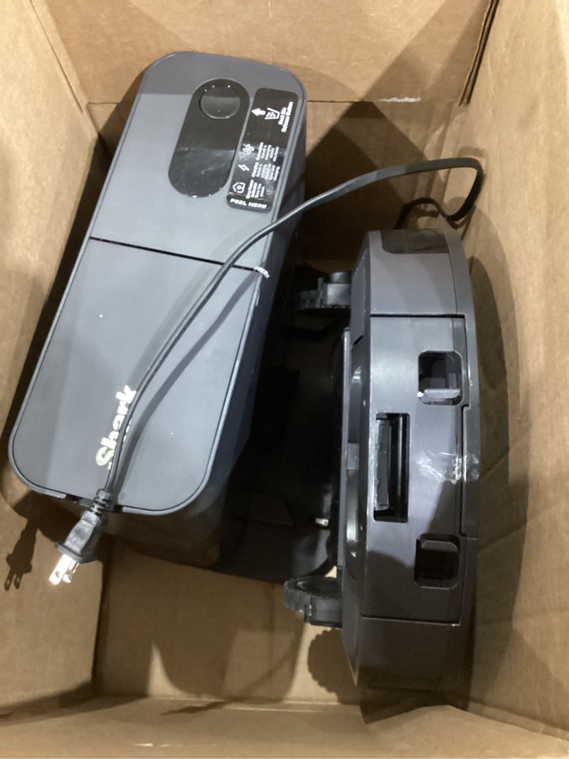 Condition photo showing As Is for shark av2501s ai ultra robot vacuum, with matrix clean, home mapping, 30-day capacity hepa bagless self empty base, perfect for pet hair, wifi, dark grey matrix ai ultra dry self empty