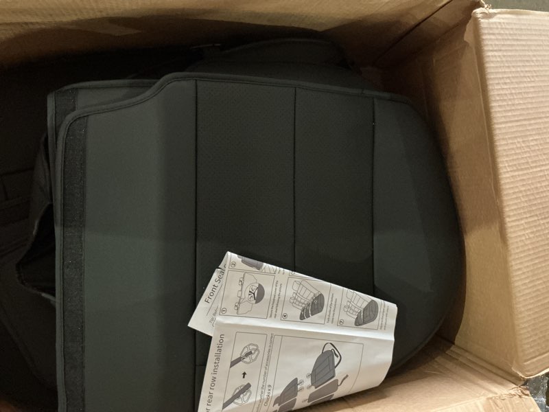 Condition photo showing As Is for fit sorento car seat covers (5 seats) for select kia sorento 2007-2024 2025 2026 - full coverage leather,airbag compatible, waterproof & all weather seat cushion protector,full set,black full set f6 black 2007-2026 sorento