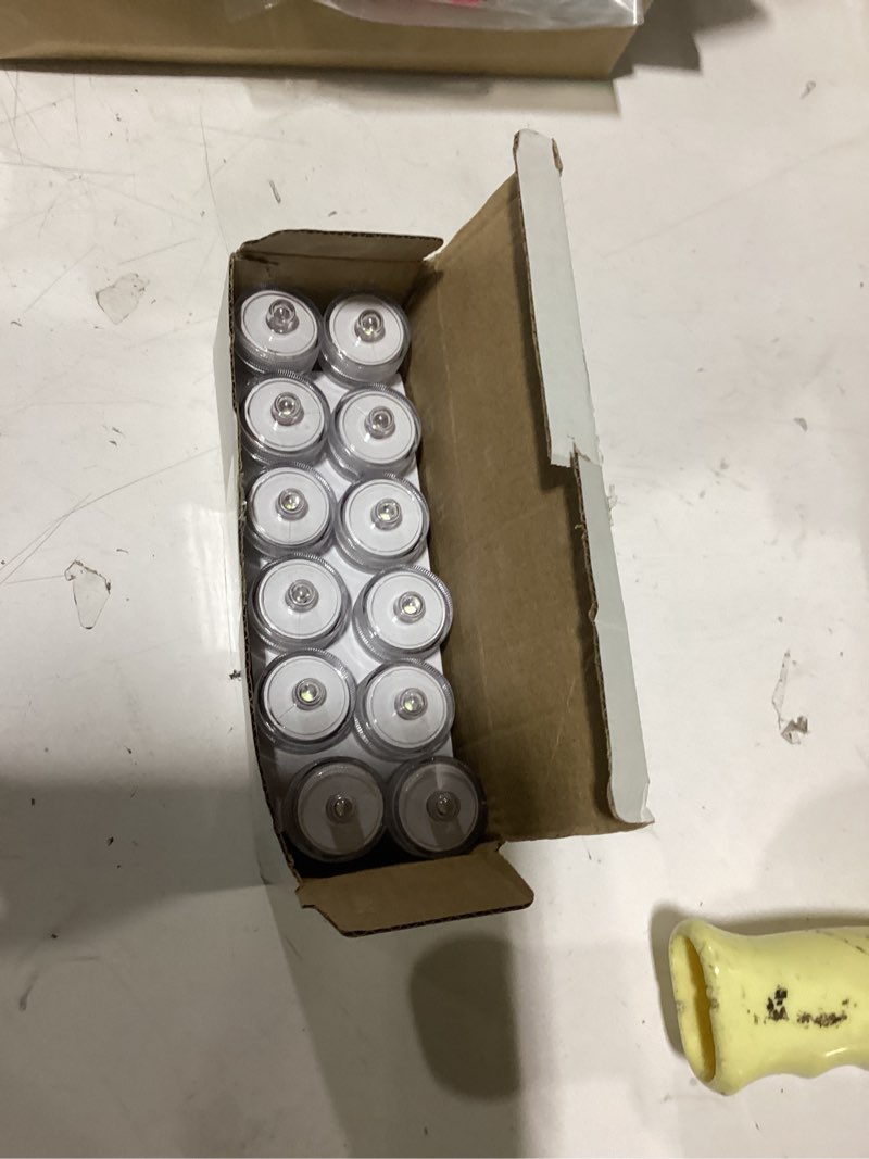 Condition photo showing New/Like New for submersible led light, tea lights, pond underwater small led lights, battery operated 125 hours, for wedding home vase festival party decoration white 24pcs (built-in 48 batteries) white 24 pack