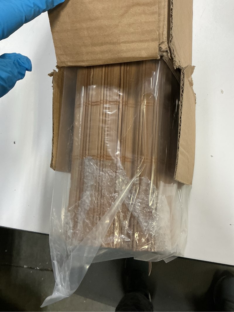 Condition photo showing Good Condition for LazBlinds No Tools No Drill Cordless Bamboo Roman Shades, Light Filtering Window Treatment, Roll Up Bamboo Blinds for Window 25'' W x 64'' H, Squirrel Squirrel 25'' W x 64'' H