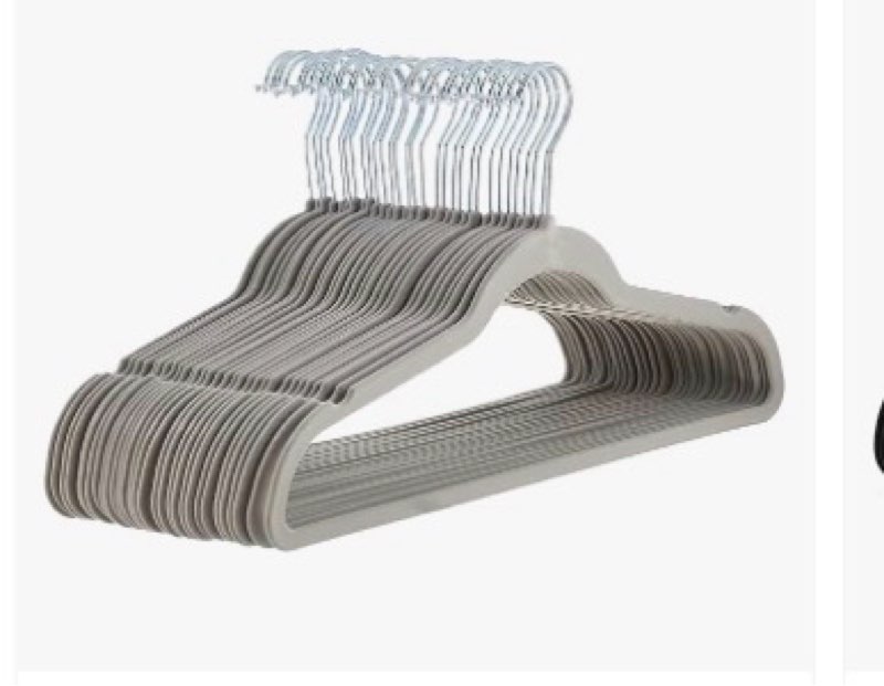 DUDUCOFU Velvet Hangers Non Slip Felt Hangers, 30 Pack Grey Velvet Clothes Hangers Space Saving Slim
