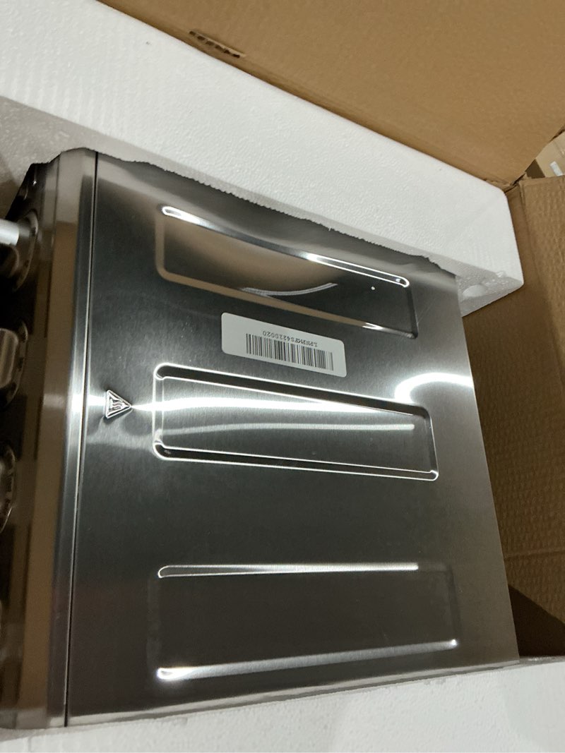 Condition photo showing As Is for cuisinart air fryer toaster oven, 1800w, 8-in-1 with air fry, convection, broil & warm, 0.6 cubic feet, 60-minute timer, toa-70nas, stainless steel stainless steel convection toaster air fryer oven w/ grill