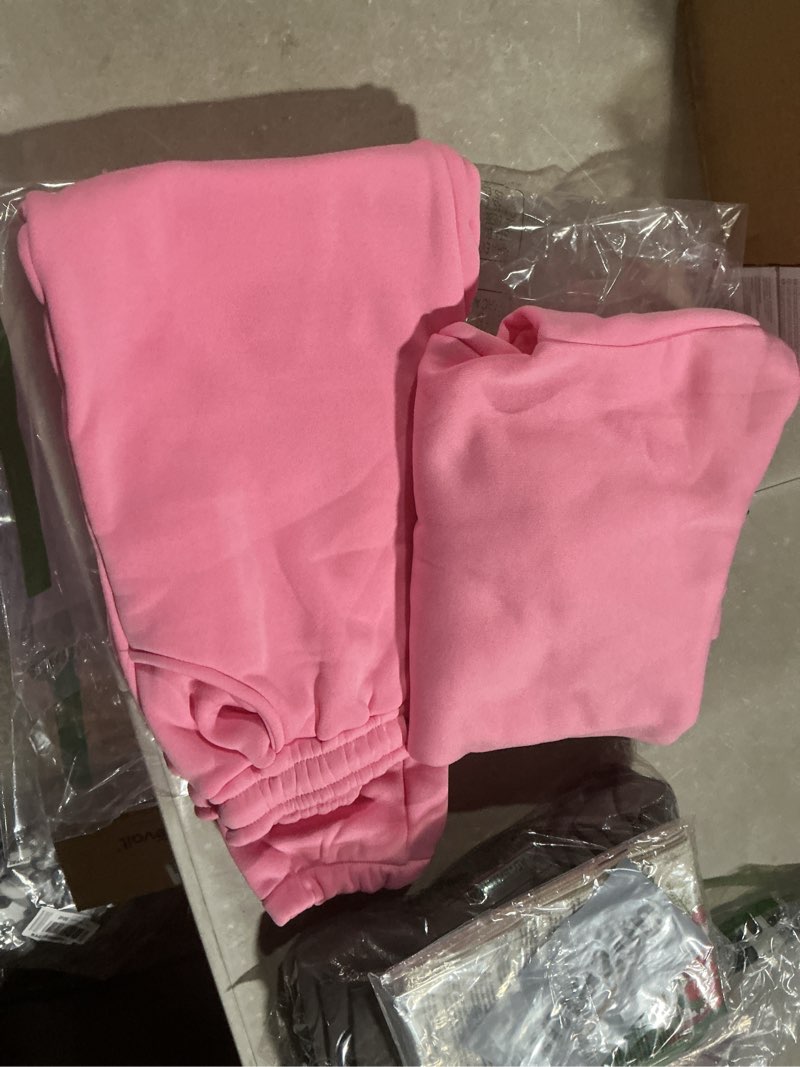 Condition photo showing Good Condition for dhspkn girls boys 2 pcs tracksuit athletic sweatsuits sets hooded sweatshirt and jogger sweatpants clothing sets for kids pink 10-11 years