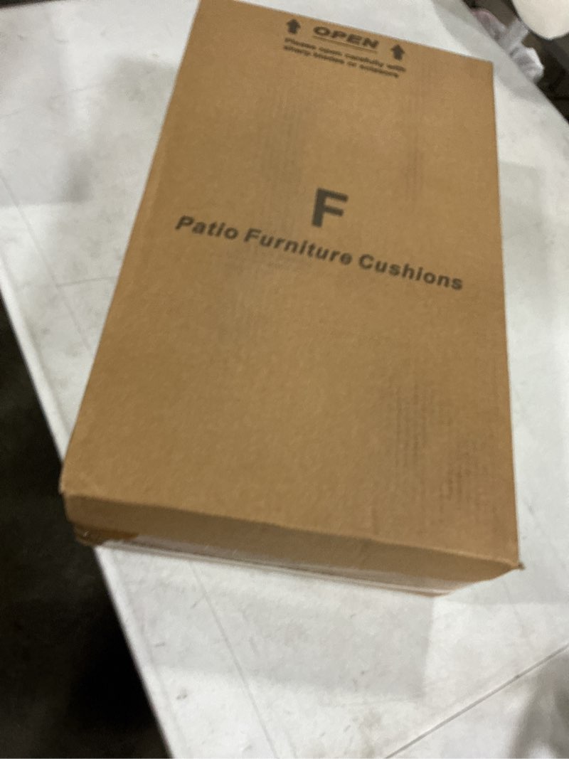 Condition photo showing New/Like New for outdoor chair cushions, fade-resistant & water-resistant, d shaped patio furniture seat chair pads replacement with ties, non-slip bottom, removable cover, set of 6, 18.5 x 16 inch, beige beige 18.5" x 16" 6 pack