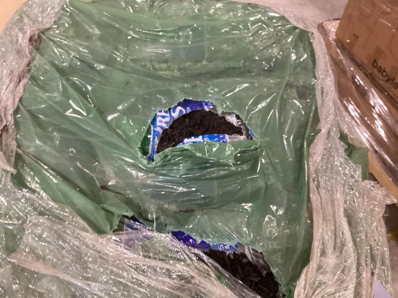 Condition photo showing As Is for scotts nature scapes color enhanced mulch classic black - wood shredded and bagged, black mulch for landscaping, bulk pallet