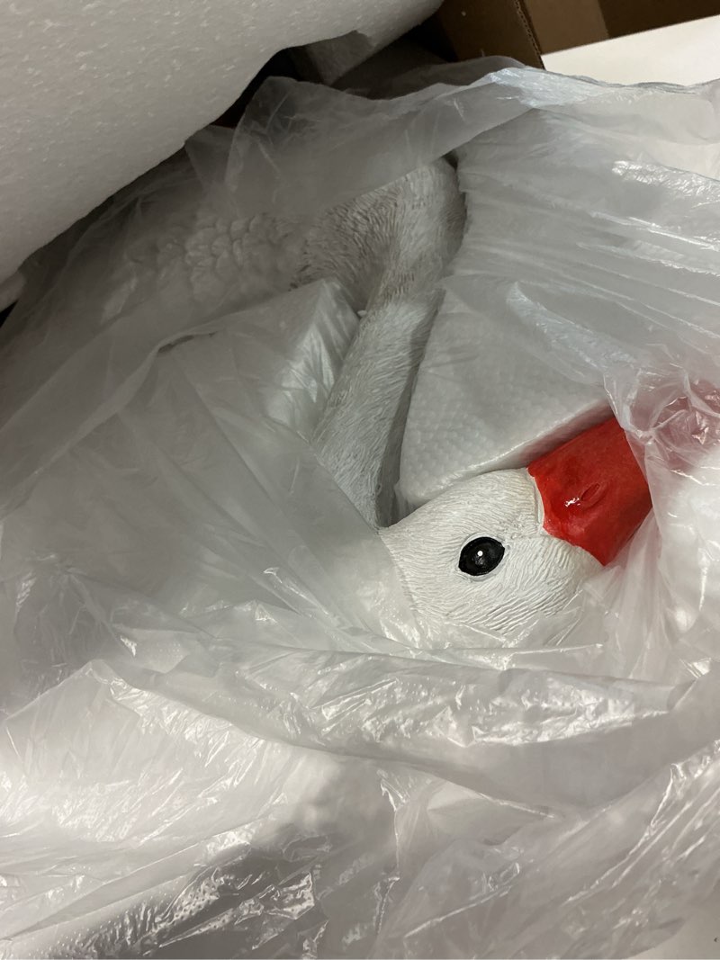 Condition photo showing Good Condition for Garden Duck Statues with Solar Lantern Outdoor Decoration, 7.7 Inches Resin White Duck Figurines Yard Art Sculptures for Patio Lawn Backyard Porch Ornaments