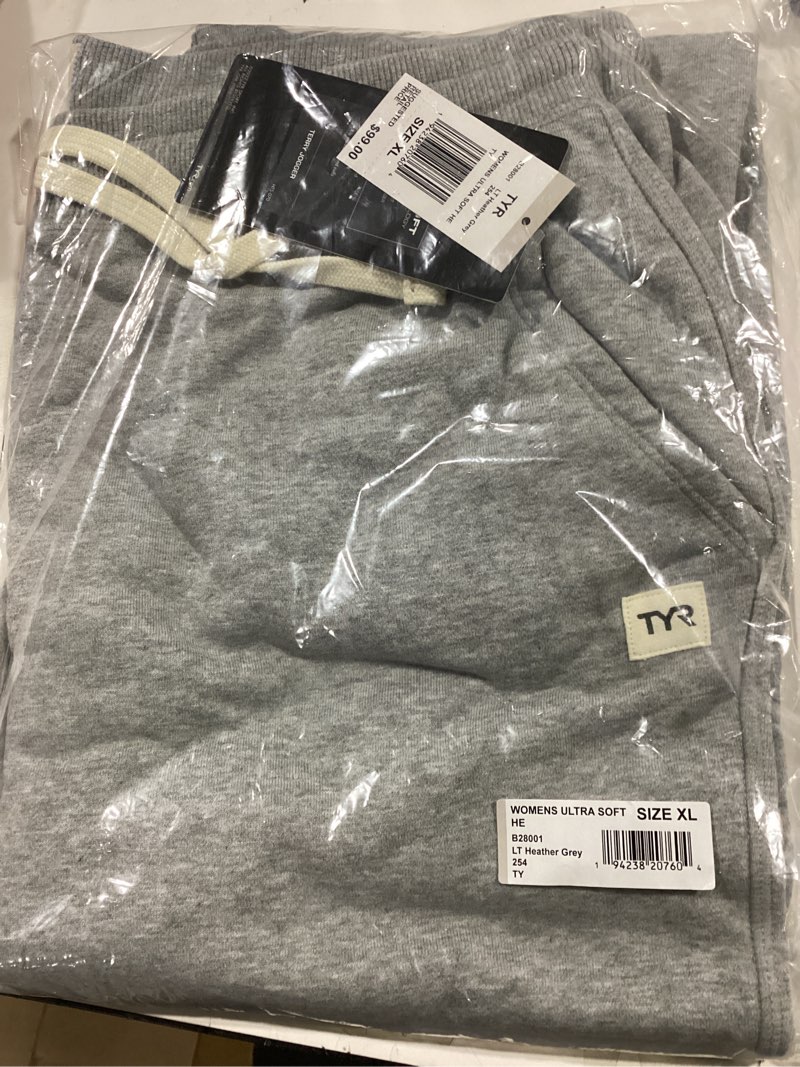 TYR Women's Ultrasoft Heavyweight Terry Jogger, Light Heather Grey, X-Large