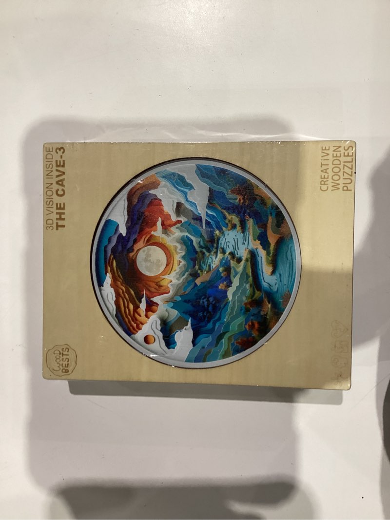 Condition photo showing New/Like New for Wooden Puzzles for Adults, 3D Vision Inside The Cave Wooden Jigsaw Puzzle, Unique Shape Puzzles, Birthday Gifts for Friends, Interesting Home Decoration(M, 200pcs, 11.4 * 11.4in), Medium 3d Vision Inside the Cave - 3 Medium