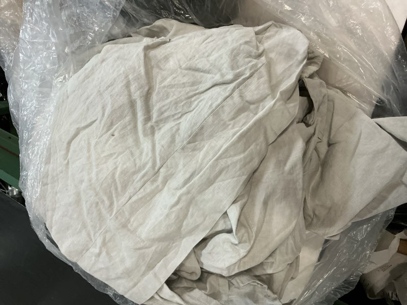 Condition photo showing As Is for european linen sheet set, queen, light grey
