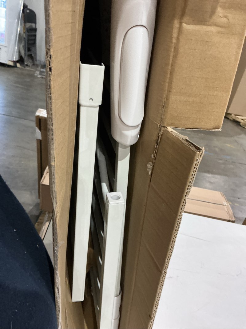 Condition photo showing As Is for extra wide baby gate 57.5-62.2 pressure mounted,child dog pet safety gates with walk through door for doorways stairs no drilling in door,white 57.5-62.2inch