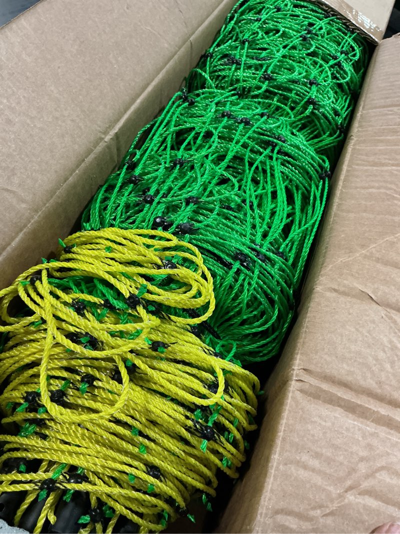 Condition photo showing Good Condition for electric fence netting, 35.4" h x 164' l, portable livestock nets mesh for hog, dogs, deer, goats, electric fencing for backyards, homesteaders, farms, ranches, gardens 35.4" h x 164' l livestock green