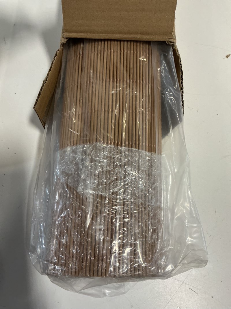 Condition photo showing Good Condition for LazBlinds Cordless Bamboo Blinds, Roll Up Shades for Windows, Light Filtering Hanging Window Patio Indoor/Outdoor Porch - Blinds Size: 22 1/5'' W x 72'' H, Carbonized (BAM-KKJL-27)