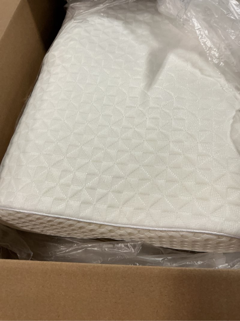 Condition photo showing Good Condition for Royal Therapy Memory Foam Pillow, Queen Neck Pain Relief, Contour Cervical Pillow, for Neck and Shoulder Pain, Side, Back and Stomach Sleeper Queen 24 x 14 x 5"