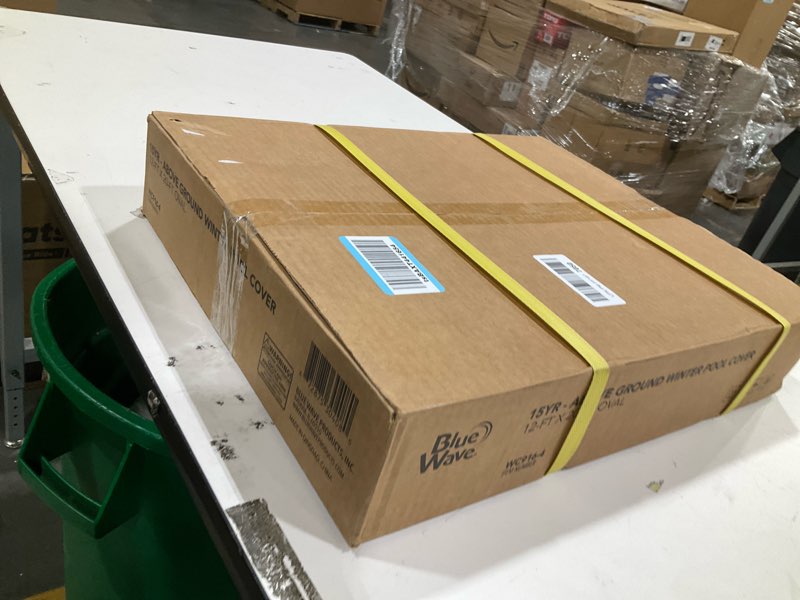 Condition photo showing As Is for Blue Wave BWC916 Gold 15-Year 12-ft x 20-ft Oval Above Ground Pool Winter Cover,Royal Blue Gold 12 by 20-Feet