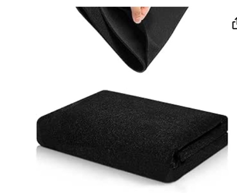 HUIDUO Black Underfelt Liner Carpet for Speaker Sub Box, Table - Top/Bottom, Auto, RV, Boat, Marine,