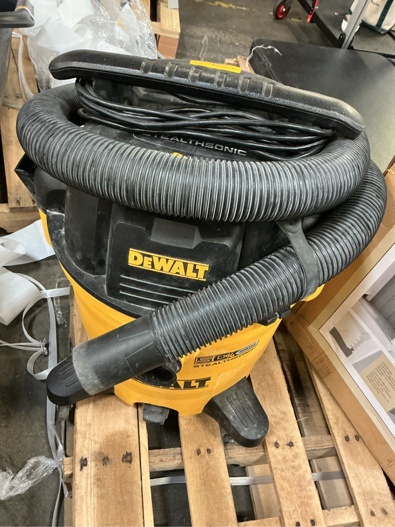Condition photo showing As Is for dewalt stealthsonic wet dry shop vac 6 gallon, shop vacuum wet and dry 5 hp, ultra quiet shopvac with powerful suction, wet dry vacuum cleaner for home, garage, workshop, jobsite, dxv06p-qt