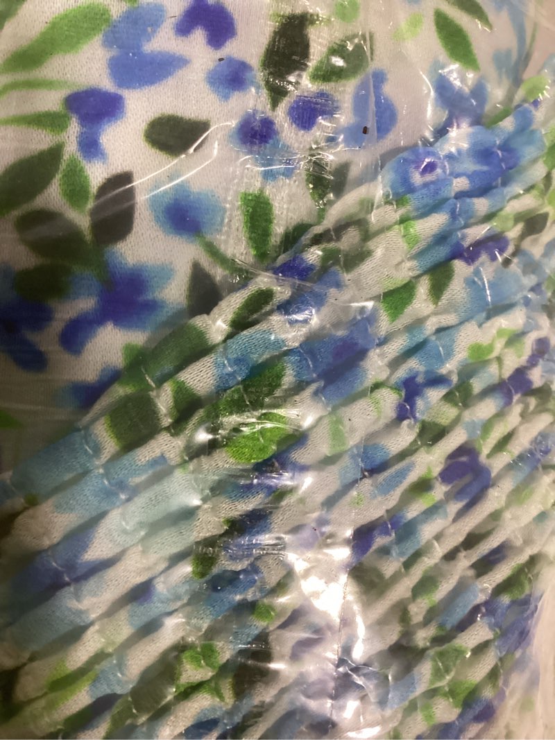 Condition photo showing Good Condition for Youtalia Women's Smocked Maxi Dress Summer Boho Casual Square Neck A-Line Long Dresses Strap Beach Vacation Sundresses Blue Floral Large