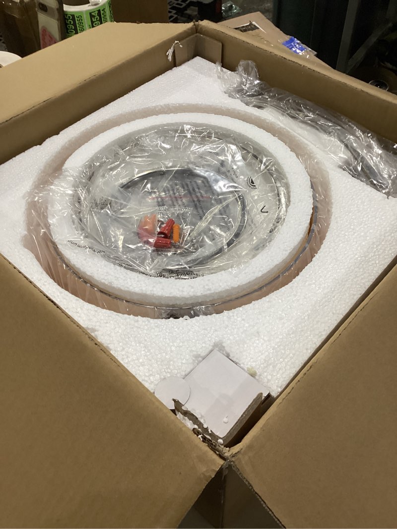 Condition photo showing New/Like New for wuzups nickel chandelier rustic farmhouse industrial round ceiling pendant led light fixture with amber glass shade for dining room kitchen island foyer entryway, h 17" w 13.4", e26 base pendant light, amber, 1-light
