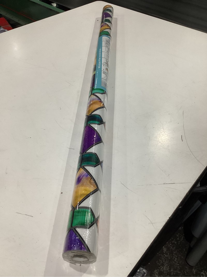 Condition photo showing New/Like New for beautsaid window privacy film stained glass, rainbow window film decorative for bathroom, peel and stick window cling removable(rainbow,35.4 x 78.7 inch) 35.4 x 78.7 inch rainbow