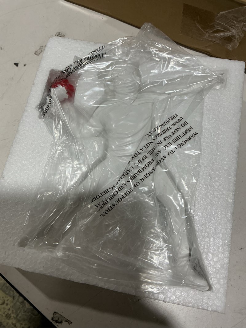 Condition photo showing Good Condition for white banksy flower thrower sculpture, 8.5 inch black banksy street graffiti art statue replica, inspirational sculpture gifts peace hope