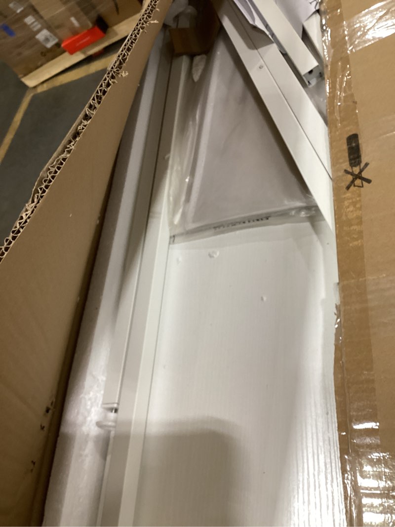 Condition photo showing Good Condition for lufeiya small white desk for small spaces, 24 inch kids girls study writing mini desks for bedroom, simple modern laptop pc little side table with storage bag headphone hook, white white 23.6”