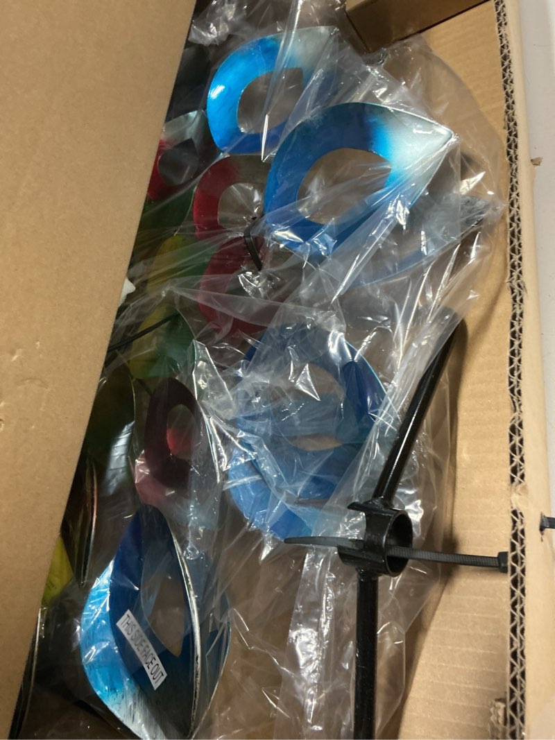 Condition photo showing Good Condition for wind spinners, large metal windmill 24" dia 84" high, outdoor wind sculpture & spinners for yard garden decor(double sided)