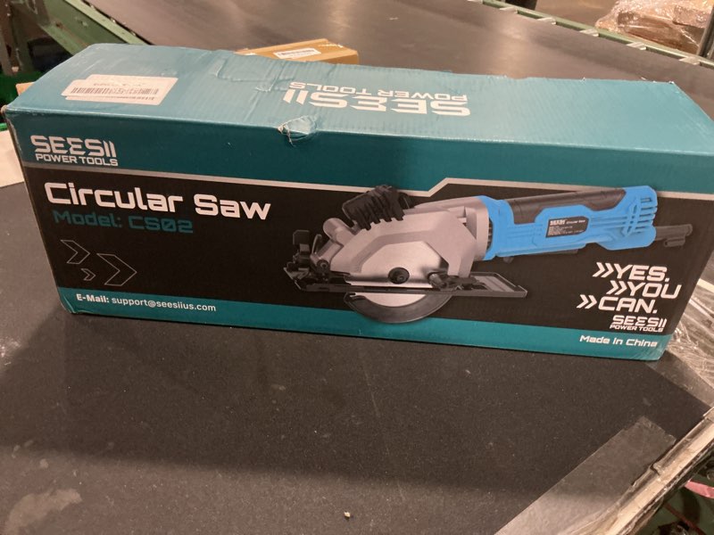 Condition photo showing Good Condition for Seesii Mini Circular Saw with Laser Guide,4.8A 4000 RPM Compact Corded Circular Saw with Rip Guide,3