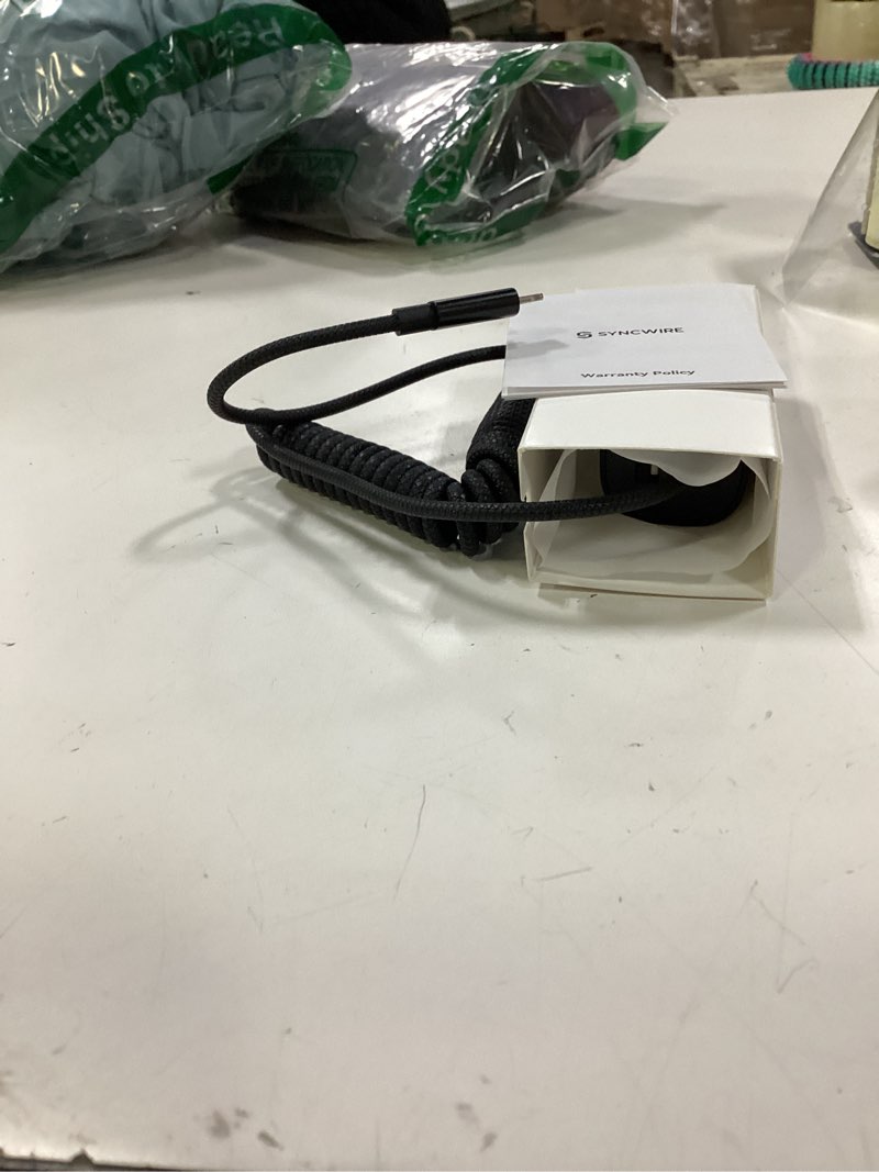 Condition photo showing New/Like New for [Apple MFi Certified] Syncwire iPhone Car Charger 32W Super Fast Car Phone Charger Cigarette Lighter USB Car Adapter with Build-in 5FT Coiled Lightning Cable for Apple iPhone 14/13/12/11/XR/Max, iPad