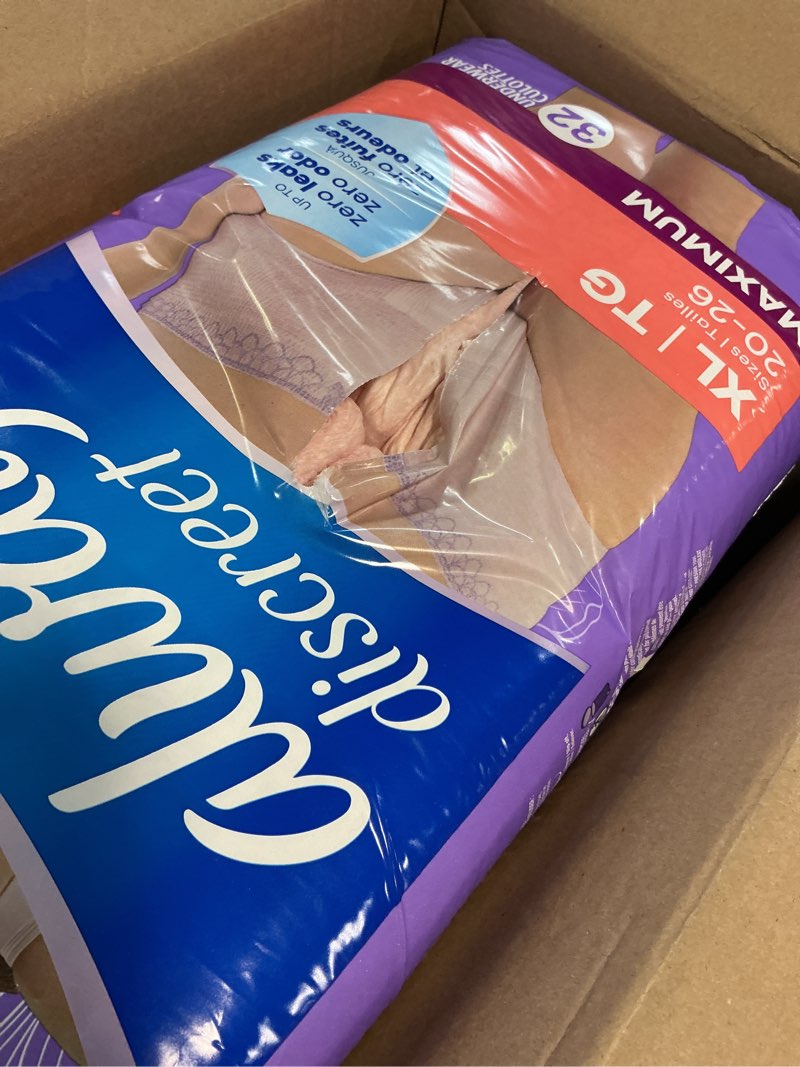 Condition photo showing Good Condition for Always Discreet Adult Incontinence Underwear for Women and Postpartum Underwear, Extra Large, Up to 100% Bladder Leak Protection, 64 Count (2 Packs of 32) X-Large 64