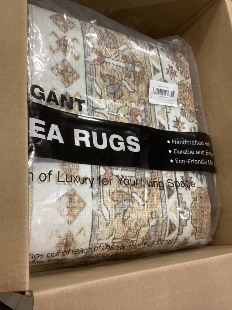 Condition photo showing New/Like New for zesthome 8x10 area rugs for living room,non-slip backing washable rugs,vintage large area rug?stain resistant home decor rug (orange,8'x10')
