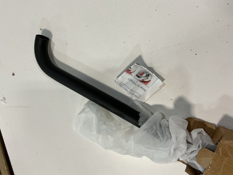 Condition photo showing Good Condition for metal industrial stairs grab bars wall mounted handrail staircase steps safety bar indoor exterior outdoor deck hand rail matte black frame pipe handle for elderly (24 inch 1 pack)