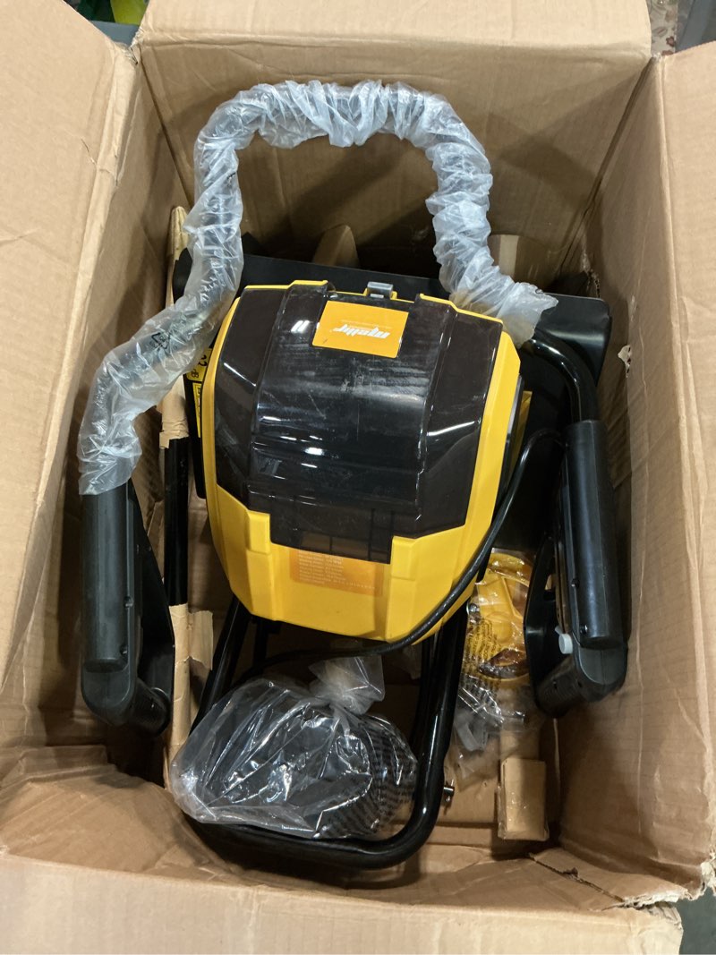 Condition photo showing Good Condition for 40v cordless brushless tiller cultivator compatible with dewalt 20v battery(tool bare), 14.2in electric garden rototiller, 8.7in depth, foldable, adjustable wheels for lawn, soil prep, grass reseeding