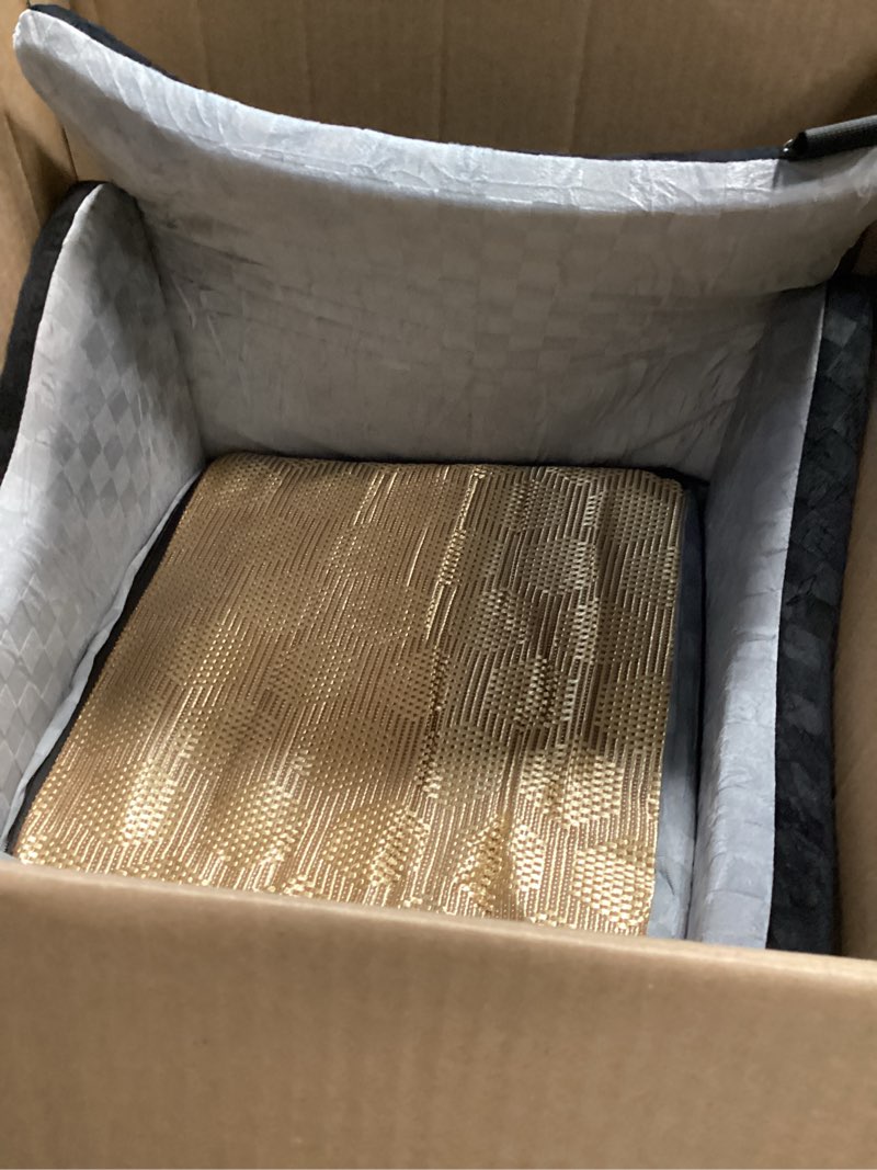 Condition photo showing Good Condition for JOEJOY Elevated Dog Car Seat for Small/Medium Dogs up to 35 lbs, Memory Foam Booster Seat with Detachable Washable Cover, Travel-Safe Car Bed with Safety Belts & Storage Pockets, Grey Medium Grey