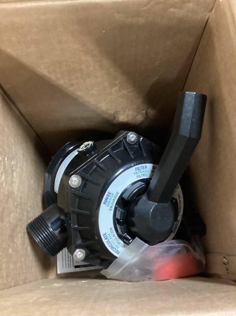 Condition photo showing As Is for 262506 1-1/2-inch 6-way clamp style multiple port valve top mount compatible with tagelus/sand dollar/meteor pool and spa sand filter