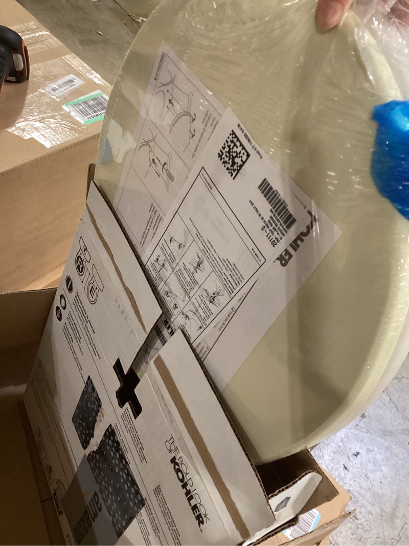 Condition photo showing New/Like New for KOHLER 20111-0 Brevia, Slow Close Toilet Seat, Round Toilet Seat, Grip-Tight Bumpers Quick-Attach Hardware, White White Round Quiet-Close