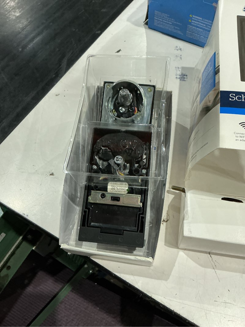Condition photo showing As Is for schlage encode matte black metal wifi deadbolt