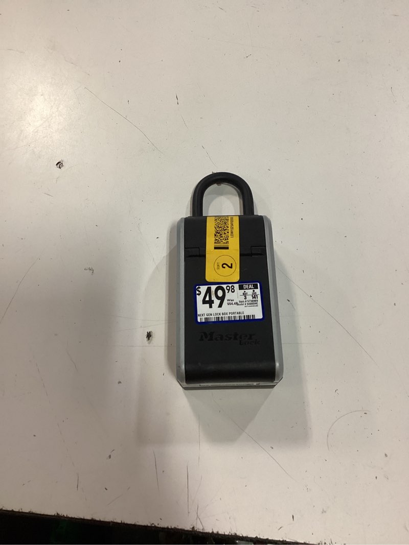Condition photo showing As Is for master lock portable combination lock box, model 5480d
