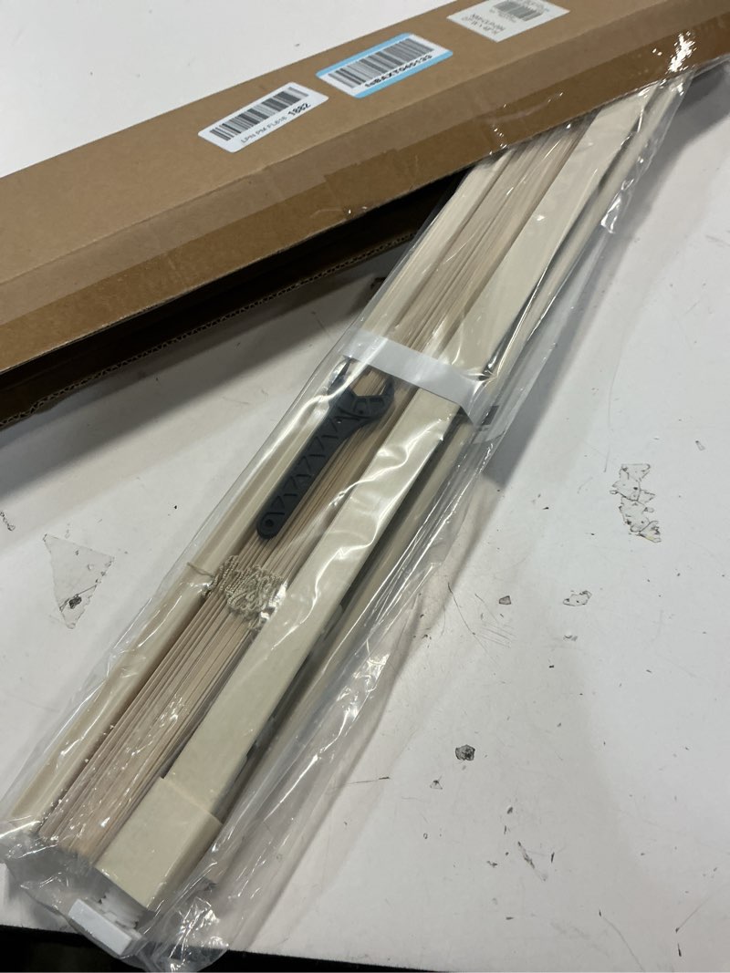 Condition photo showing Good Condition for lazblinds no tools no drill 1" vinyl mini blinds, cordless blinds for windows, light filtering horizontal window blinds & shades, 27" w x 48" h, cream cordless-cream 27" w x 48" h