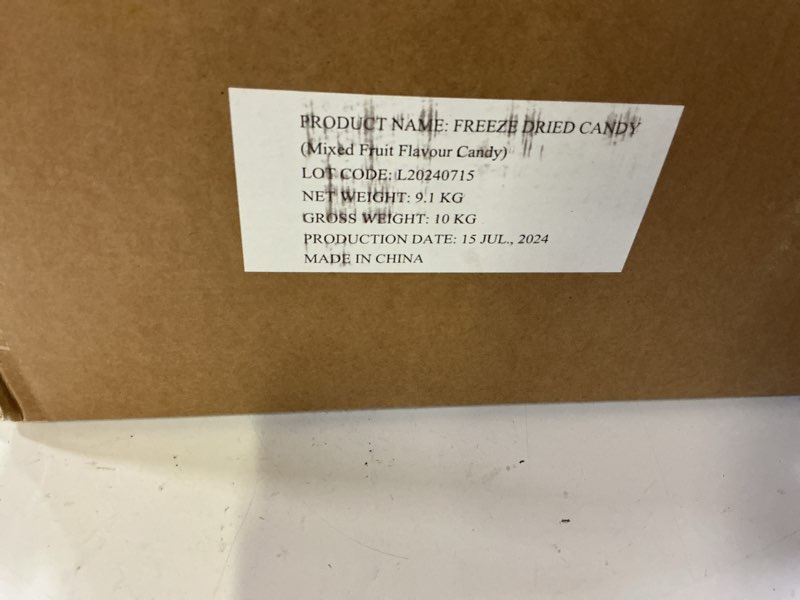 Condition photo showing New/Like New for freeze dried candy (mixed fruit flavour candy)