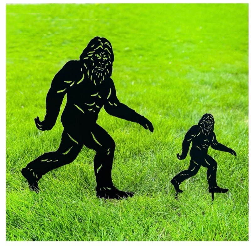 15.8 inch bigfoot metal outdoor decor big foot sasquatch gifts for men/women bigfoot silhouette statues for yard art, patio, lawn, forests, garden decor, yard display, garden decorations