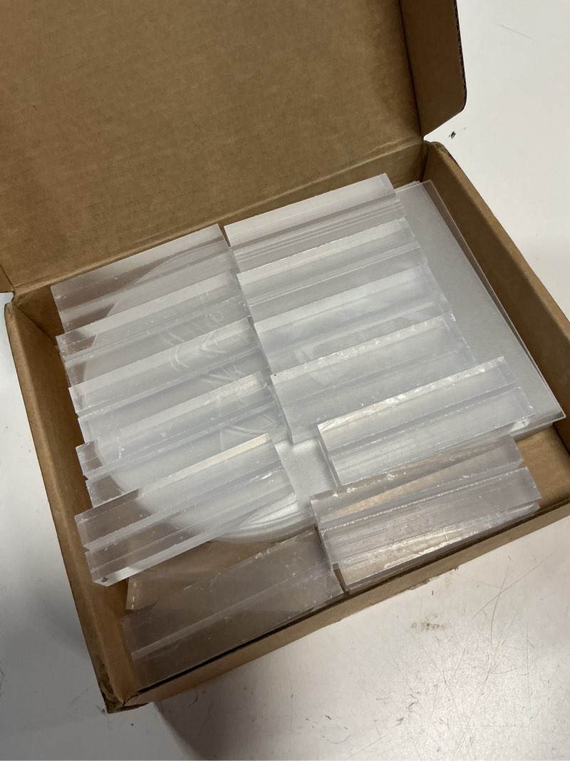 Condition photo showing As Is for clear arch table numbers for wedding, 5x7 inch arched acrylic table numbers 1-15 with stands, clear acrylic arch sign with holder for centerpiece, reception, wedding, party, event