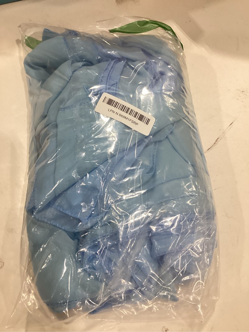 Condition photo showing Good Condition for 12pack 9ft chiffon table runner 14x108 inch sheer romantic table runner for wedding birthday party bridal shower outdoor decoration-blue mist 14x108-12 pack blue mist