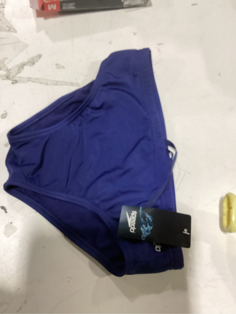 Condition photo showing New/Like New for speedo mens swimsuit brief eco prolt solid adult 32 solid speedo navy